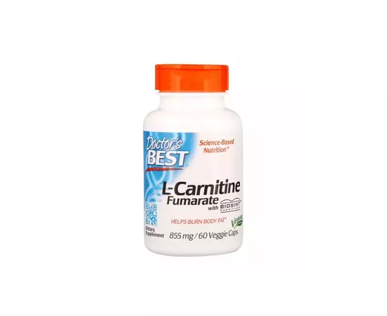 Аминокислота Doctor's Best L-Карнитин Фумарат, L-Carnitine Fumarate, 855 мг, 60 капсул (DRB-00106)