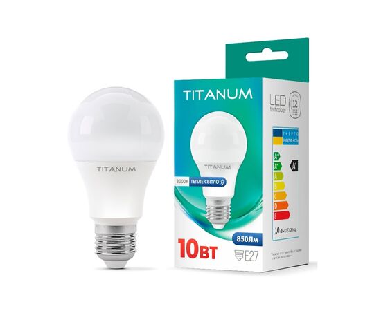 Лампочка TITANUM A60 10W E27 3000K (TLA6010273), изображение 2 Лампочка TITANUM A60 10W E27 3000K (TLA6010273), изображение 2