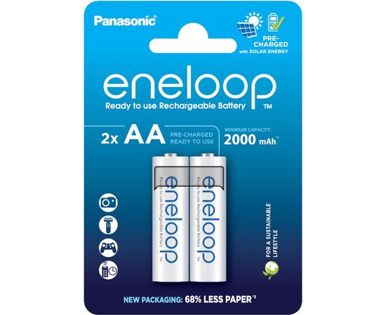 Аккумулятор Panasonic AA Eneloop 2000mAh NI-MH * 2 (BK-3MCDE/2CP)