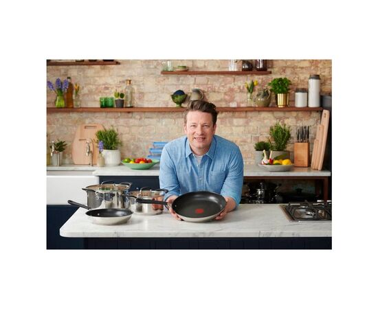 Кастрюля Tefal Jamie Oliver Home Cook, 8.4л, з кришкою, нержавіюча сталь, силікон (E3186375), изображение 8 Кастрюля Tefal Jamie Oliver Home Cook, 8.4л, з кришкою, нержавіюча сталь, силікон (E3186375), изображение 8
