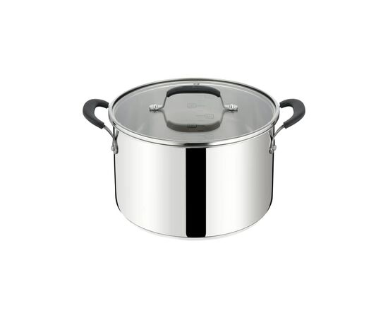 Кастрюля Tefal Jamie Oliver Home Cook, 8.4л, з кришкою, нержавіюча сталь, силікон (E3186375)