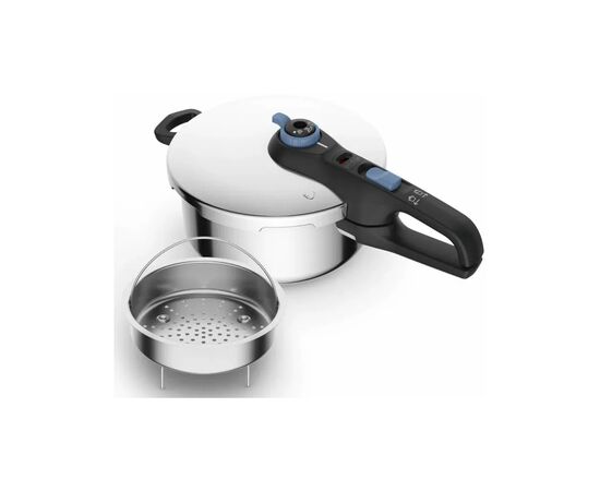 Кастрюля Tefal Secure Trendy, 4л, (скороварка) з паровим кошиком (P2580402), изображение 2 Кастрюля Tefal Secure Trendy, 4л, (скороварка) з паровим кошиком (P2580402), изображение 2
