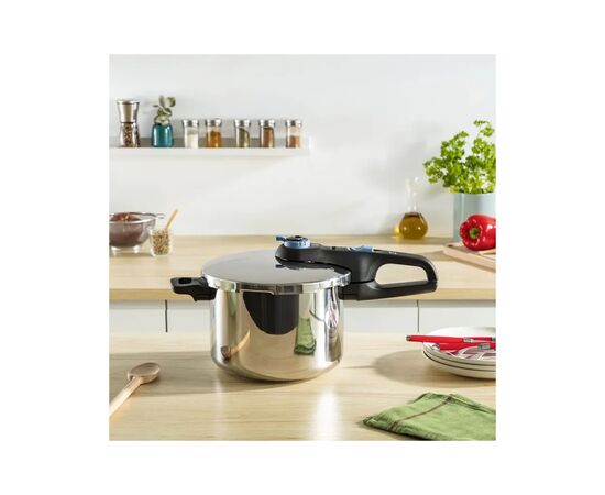 Кастрюля Tefal Secure Trendy, 4л, (скороварка) з паровим кошиком (P2580402), изображение 4 Кастрюля Tefal Secure Trendy, 4л, (скороварка) з паровим кошиком (P2580402), изображение 4