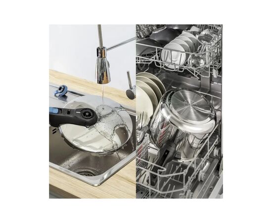 Кастрюля Tefal Secure Trendy, 4л, (скороварка) з паровим кошиком (P2580402), изображение 6 Кастрюля Tefal Secure Trendy, 4л, (скороварка) з паровим кошиком (P2580402), изображение 6