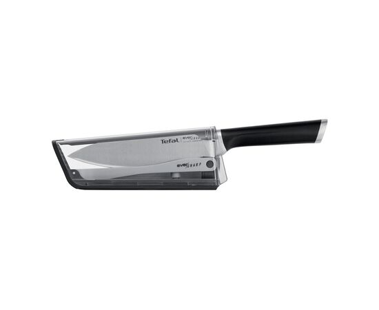 Кухонный нож Tefal Eversharp, 16.5см, з чохол-точило нержавіюча сталь, чорний (K2569004)