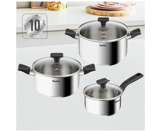 Набор посуды Tefal Delicious, 6предметів, нержавіюча сталь, бакеліт, скло (B925S655), изображение 8 Набор посуды Tefal Delicious, 6предметів, нержавіюча сталь, бакеліт, скло (B925S655), изображение 8