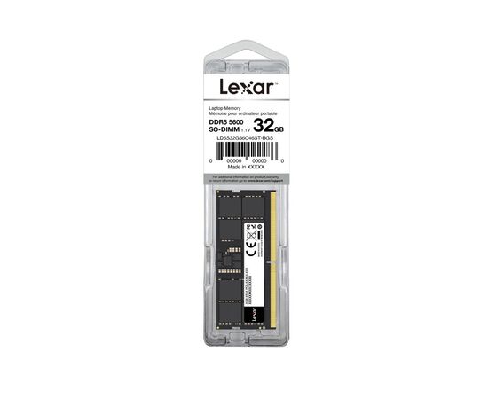 Модуль памяти для ноутбука SoDIMM DDR5 32GB 5600 MHz Lexar (LD5S32G56C46ST-BGS)