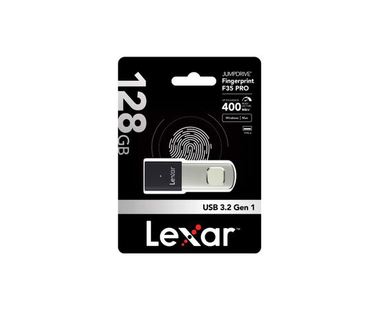 USB флеш накопитель Lexar 128GB JumpDrive Fingerprint F35 Pro USB 3.2 (LJDF35P128G-RNBNG), изображение 6 USB флеш накопитель Lexar 128GB JumpDrive Fingerprint F35 Pro USB 3.2 (LJDF35P128G-RNBNG), изображение 6