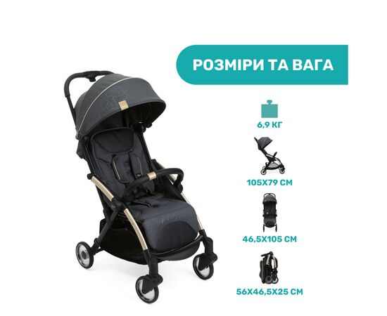 Коляска Chicco Goody Plus Stroller черная (79877.57), изображение 2