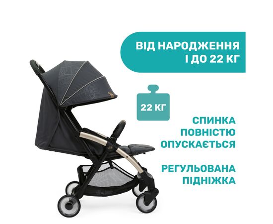 Коляска Chicco Goody Plus Stroller черная (79877.57), изображение 3