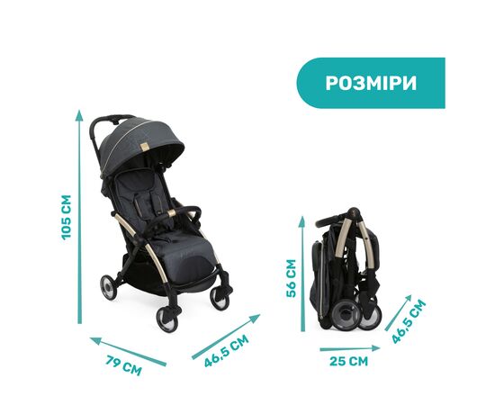 Коляска Chicco Goody Plus Stroller черная (79877.57), изображение 4