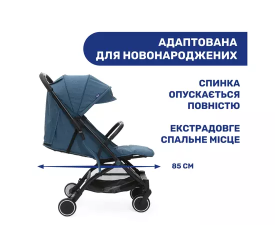 Коляска Chicco Trolley Me синяя (79865.58), изображение 4 Коляска Chicco Trolley Me синяя (79865.58), изображение 4