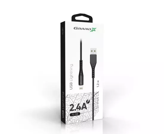 Дата кабель USB 2.0 AM to Lightning 1.2m FL-12B Grand-X (FL-12B), изображение 3 Дата кабель USB 2.0 AM to Lightning 1.2m FL-12B Grand-X (FL-12B), изображение 3