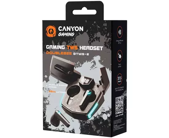 Навушники Canyon GTWS-2 Gaming Black (CND-GTWS2B), зображення 6 Навушники Canyon GTWS-2 Gaming Black (CND-GTWS2B), зображення 6