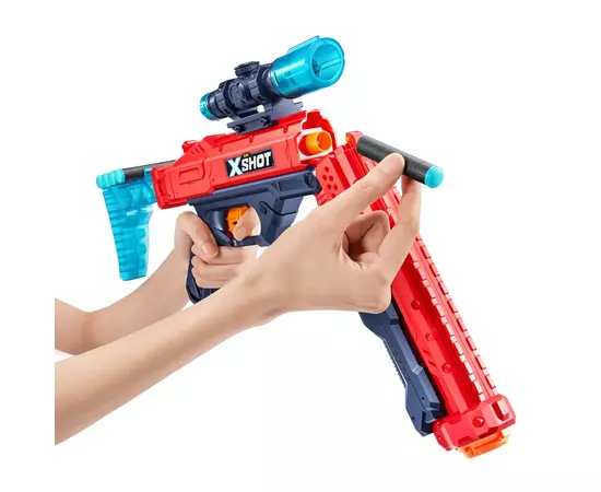 Игрушечное оружие Zuru X-Shot Red Быстрострельный бластер EXCEL Hawk Eye (16 патронов) (36435R), изображение 4 Игрушечное оружие Zuru X-Shot Red Быстрострельный бластер EXCEL Hawk Eye (16 патронов) (36435R), изображение 4