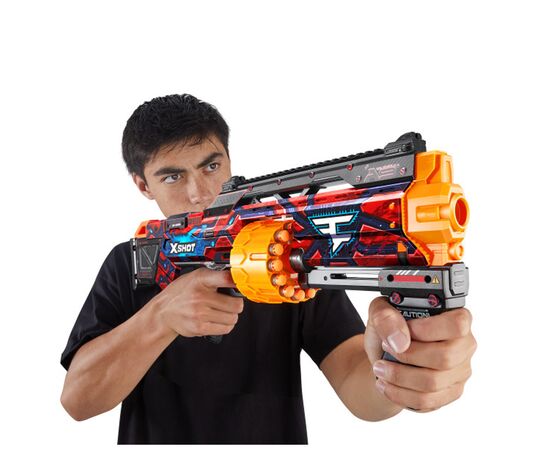 Игрушечное оружие Zuru X-Shot Быстрострельный бластер Skins Last Stand Faze (16 патронов) (36518H), изображение 8 Игрушечное оружие Zuru X-Shot Быстрострельный бластер Skins Last Stand Faze (16 патронов) (36518H), изображение 8