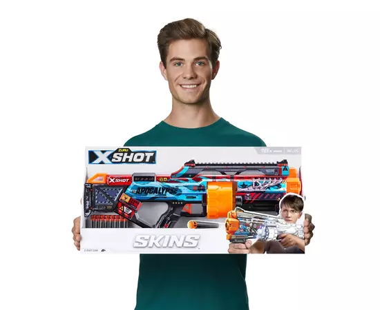 Игрушечное оружие Zuru X-Shot Быстрострельный бластер Skins Last Stand Faze (16 патронов) (36518H), изображение 9 Игрушечное оружие Zuru X-Shot Быстрострельный бластер Skins Last Stand Faze (16 патронов) (36518H), изображение 9
