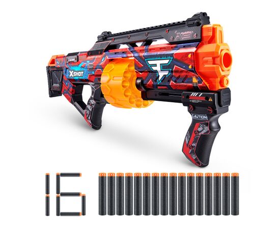 Игрушечное оружие Zuru X-Shot Быстрострельный бластер Skins Last Stand Faze (16 патронов) (36518H)
