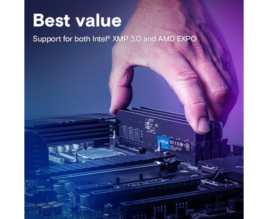 Модуль памяти для компьютера DDR5 8GB 5600 MHz Micron (CT8G56C46U5T), изображение 5 Модуль памяти для компьютера DDR5 8GB 5600 MHz Micron (CT8G56C46U5T), изображение 5