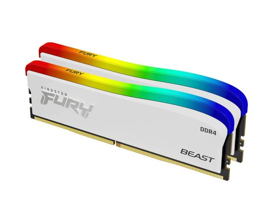 Модуль памяти для компьютера DDR4 16GB (2x8GB) 3200 MHz Beast White RGB SE Kingston Fury (ex.HyperX) (KF432C16BWAK2/16)