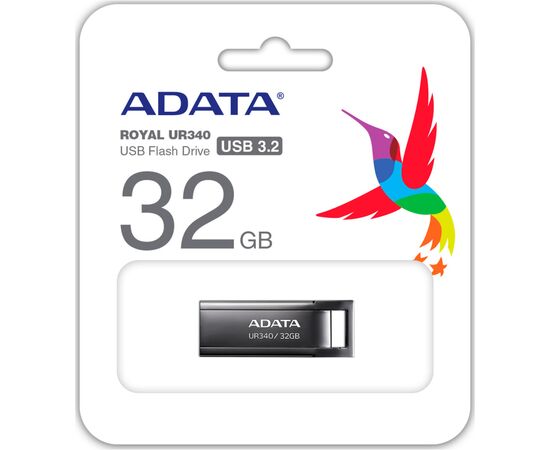 USB флеш накопитель ADATA 32GB UR340 Black USB 3.2 (AROY-UR340-32GBK), изображение 5 USB флеш накопитель ADATA 32GB UR340 Black USB 3.2 (AROY-UR340-32GBK), изображение 5