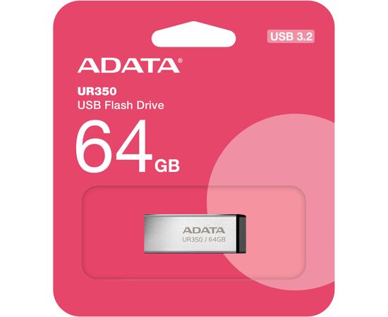USB флеш накопитель ADATA 64GB UR350 Silver-Black USB 3.2 (UR350-64G-RSR/BK), изображение 5 USB флеш накопитель ADATA 64GB UR350 Silver-Black USB 3.2 (UR350-64G-RSR/BK), изображение 5