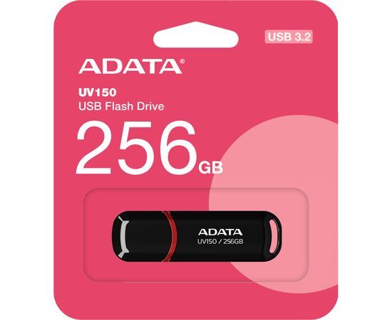 USB флеш накопитель ADATA 256GB UV150 Black USB 3.2 (AUV150-256G-RBK), изображение 3 USB флеш накопитель ADATA 256GB UV150 Black USB 3.2 (AUV150-256G-RBK), изображение 3
