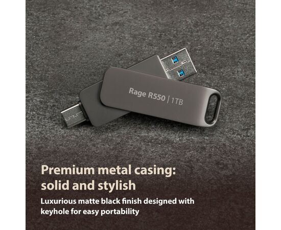 USB флеш накопичувач Patriot 32GB Rage R550 Matte Black USB 3.2/Type-C (PE32GR550DSAD), зображення 6 USB флеш накопичувач Patriot 32GB Rage R550 Matte Black USB 3.2/Type-C (PE32GR550DSAD), зображення 6