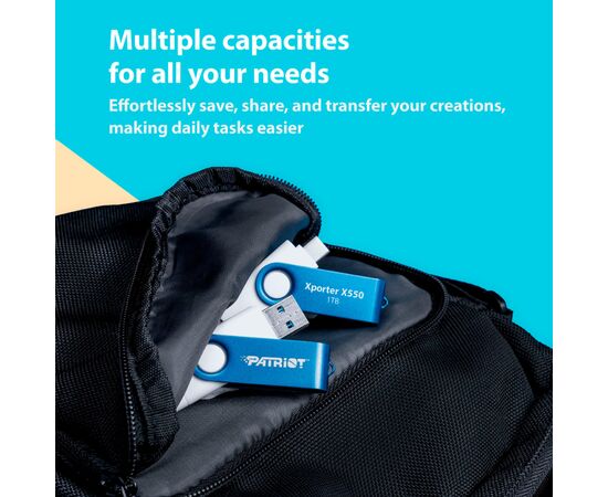 USB флеш накопитель Patriot 32GB Xporter X550 USB 3.2/Type-C (PS32GX550AAD), изображение 8 USB флеш накопитель Patriot 32GB Xporter X550 USB 3.2/Type-C (PS32GX550AAD), изображение 8
