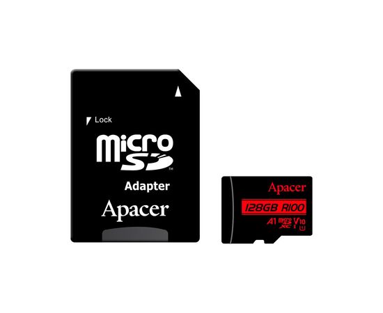 Карта пам'яті Apacer 128GB microSD class 10 UHS-I V10 A1 (AP128GMCSX10UB-R)