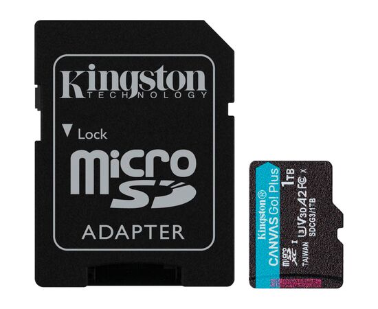 Карта памяти Kingston 1TB microSD class 10 UHS-I U3 V30 A2 Canvas Go Plus (SDCG3/1TB)