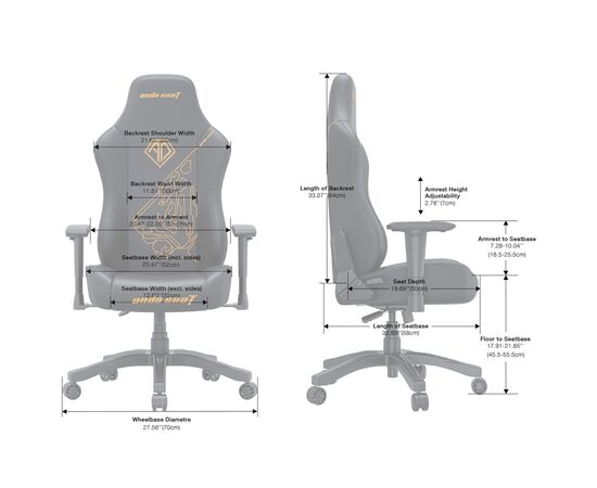 Кресло игровое Anda Seat Phantom 3 Fabric Size L Dark Grey (AD18Y-06-GB-F), изображение 10 Кресло игровое Anda Seat Phantom 3 Fabric Size L Dark Grey (AD18Y-06-GB-F), изображение 10