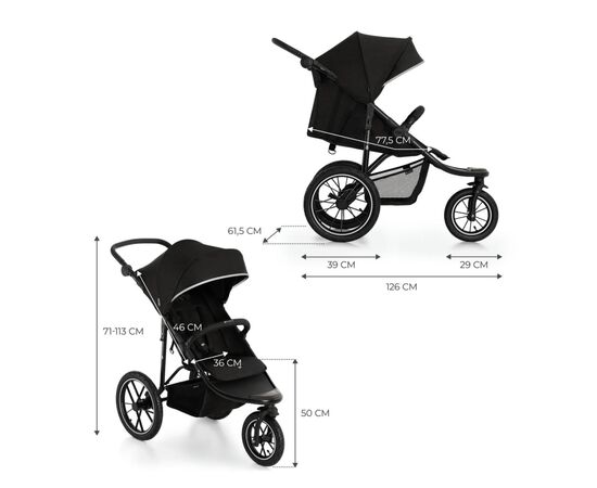 Коляска Kinderkraft Helsi 2 Black (KSHELS02BLK0000) (5902533926046), изображение 8 Коляска Kinderkraft Helsi 2 Black (KSHELS02BLK0000) (5902533926046), изображение 8