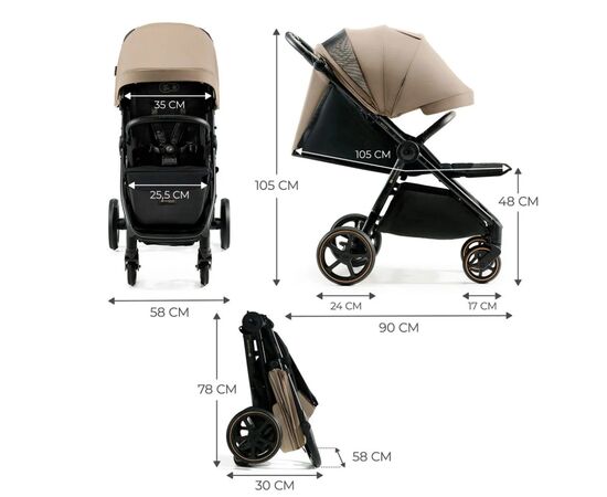 Коляска Kinderkraft Mitzy Linen Beige (KSMITZ00BEG0000) (5902533924356), изображение 6 Коляска Kinderkraft Mitzy Linen Beige (KSMITZ00BEG0000) (5902533924356), изображение 6