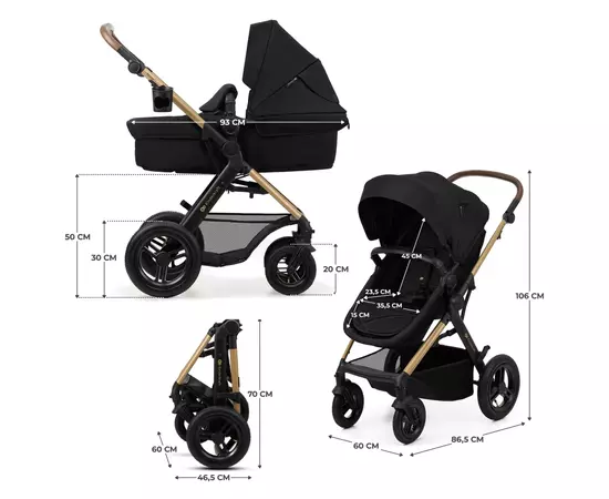 Коляска Kinderkraft 3 в 1 Moov 2 Air Pure Black (KSMOOV02BLK0000) (5902533925759), изображение 8 Коляска Kinderkraft 3 в 1 Moov 2 Air Pure Black (KSMOOV02BLK0000) (5902533925759), изображение 8