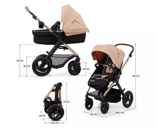 Коляска Kinderkraft 3 в 1 Moov 2 Air Sand Beige (KSMOOV02BEG0000) (5902533925773), изображение 8 Коляска Kinderkraft 3 в 1 Moov 2 Air Sand Beige (KSMOOV02BEG0000) (5902533925773), изображение 8