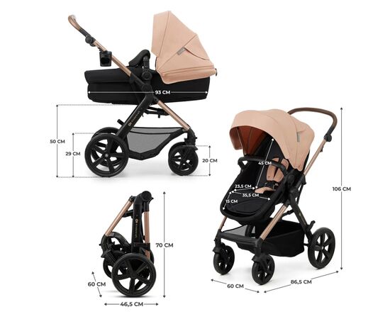 Коляска Kinderkraft 3 в 1 Moov 2 Sand Beige (KSMOOV02BEGEV00) (5902533925803), изображение 8 Коляска Kinderkraft 3 в 1 Moov 2 Sand Beige (KSMOOV02BEGEV00) (5902533925803), изображение 8