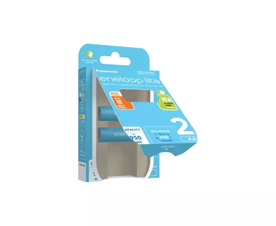 Аккумулятор Panasonic Eneloop Lite AA 950mAh NI-MH * 2 (BK-3LCCE/2BE), изображение 2 Аккумулятор Panasonic Eneloop Lite AA 950mAh NI-MH * 2 (BK-3LCCE/2BE), изображение 2