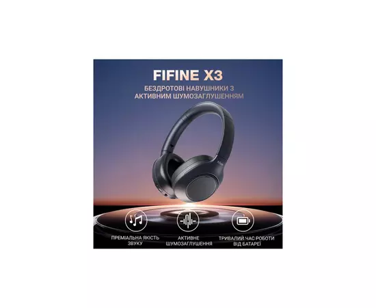 Наушники Fifine X3 Wireless Black (X3), изображение 5 Наушники Fifine X3 Wireless Black (X3), изображение 5