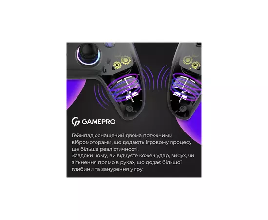 Геймпад GamePro GPS13B BT 5.3/USB/PC/iOS/Android/PS3/PS4 RGB Black (GPS13B), зображення 12 Геймпад GamePro GPS13B BT 5.3/USB/PC/iOS/Android/PS3/PS4 RGB Black (GPS13B), зображення 12