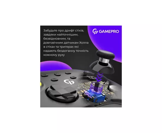 Геймпад GamePro GPX13B 2.4G/BT 5.1/USB/PC/iOS/Android RGB Black (GPX13B), зображення 4 Геймпад GamePro GPX13B 2.4G/BT 5.1/USB/PC/iOS/Android RGB Black (GPX13B), зображення 4