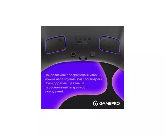 Геймпад GamePro GPX13B 2.4G/BT 5.1/USB/PC/iOS/Android RGB Black (GPX13B), зображення 7 Геймпад GamePro GPX13B 2.4G/BT 5.1/USB/PC/iOS/Android RGB Black (GPX13B), зображення 7