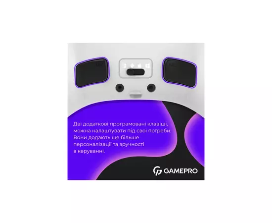 Геймпад GamePro GPX13W 2.4G/BT 5.1/USB/PC/iOS/Android RGB White (GPX13W), зображення 7 Геймпад GamePro GPX13W 2.4G/BT 5.1/USB/PC/iOS/Android RGB White (GPX13W), зображення 7
