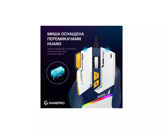 Мышка GamePro GM300BL USB Blue/White (GM300BL), изображение 11
