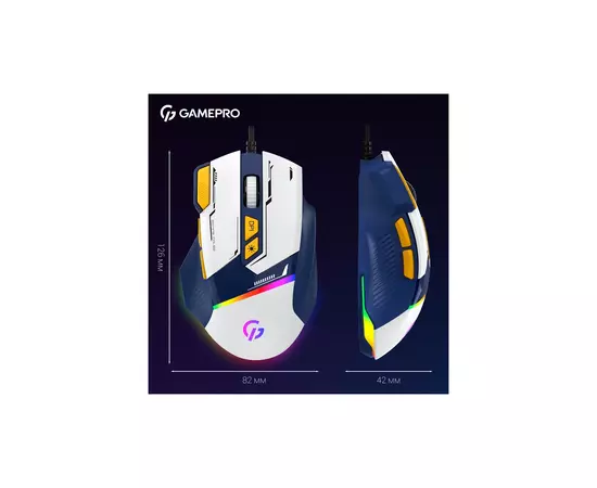 Мышка GamePro GM300BL USB Blue/White (GM300BL), изображение 7