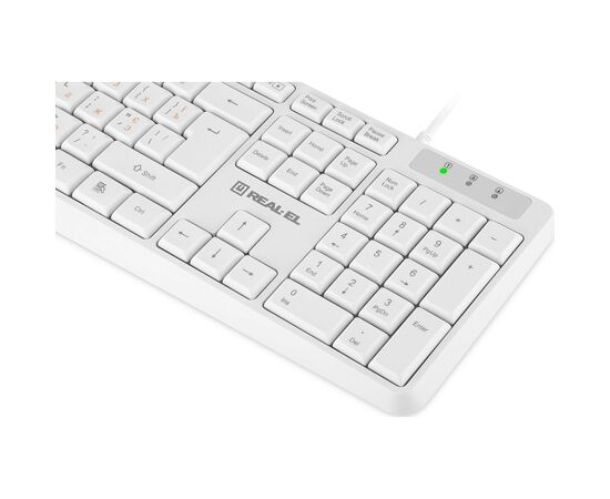 Клавиатура REAL-EL RK-513 USB White (EL123100047), изображение 4 Клавиатура REAL-EL RK-513 USB White (EL123100047), изображение 4