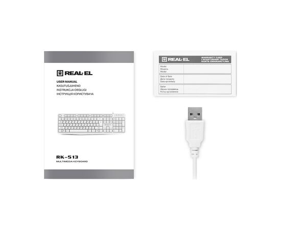 Клавиатура REAL-EL RK-513 USB White (EL123100047), изображение 7 Клавиатура REAL-EL RK-513 USB White (EL123100047), изображение 7