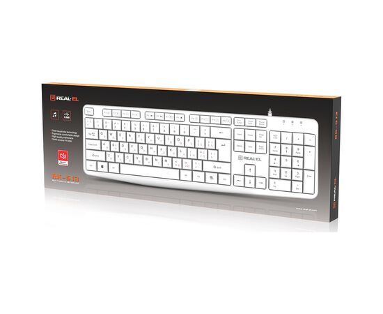 Клавиатура REAL-EL RK-513 USB White (EL123100047), изображение 8 Клавиатура REAL-EL RK-513 USB White (EL123100047), изображение 8