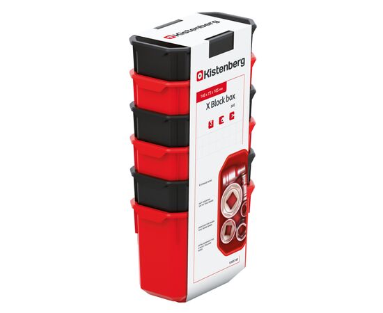 Ящик для инструментов Kistenberg набор емкостей 6 шт, 140*75*280, X Block, KXBS148 (KXBS148), изображение 8