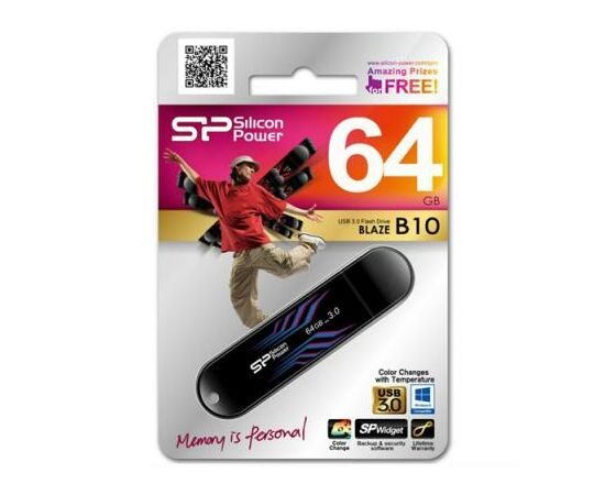 USB флеш накопитель Silicon Power 64Gb BLAZE B10 USB3.0 (SP064GBUF3B10V1B), изображение 3 USB флеш накопитель Silicon Power 64Gb BLAZE B10 USB3.0 (SP064GBUF3B10V1B), изображение 3